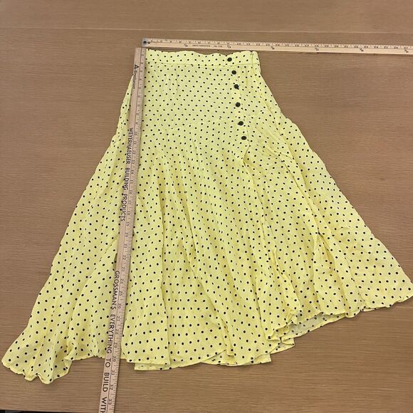 Women's Zara Polkadot Yellow Midi Skirt - Picture 5 of 6